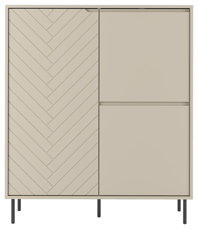 Dwudrzwiowa komoda 102 cm do salonu z półkami MIVIO kaszmir