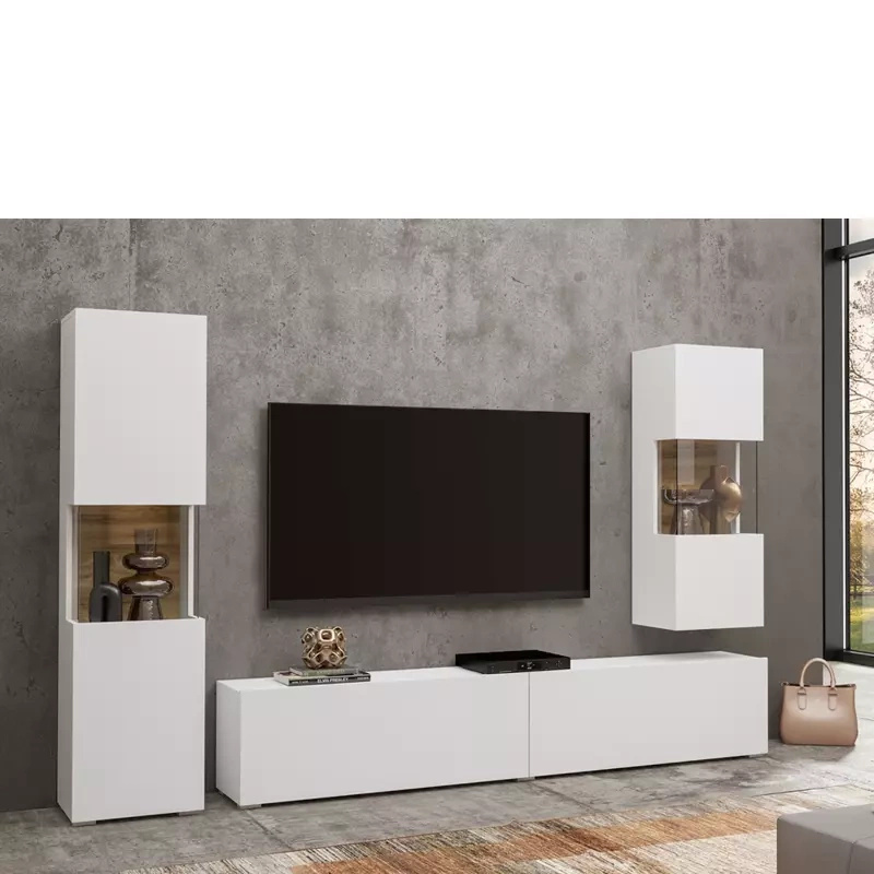 Meblościanka do salonu biała AVENTELI