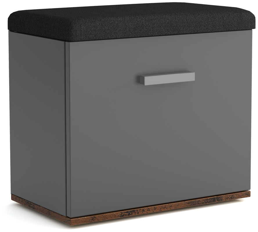 Nowoczesna szafka na buty z siedziskiem JOVITA antracyt