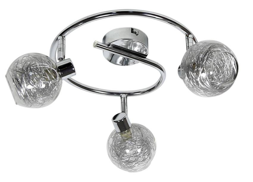 Chromowana lampa sufitowa spirala do salonu LUCAS 3x40W G9