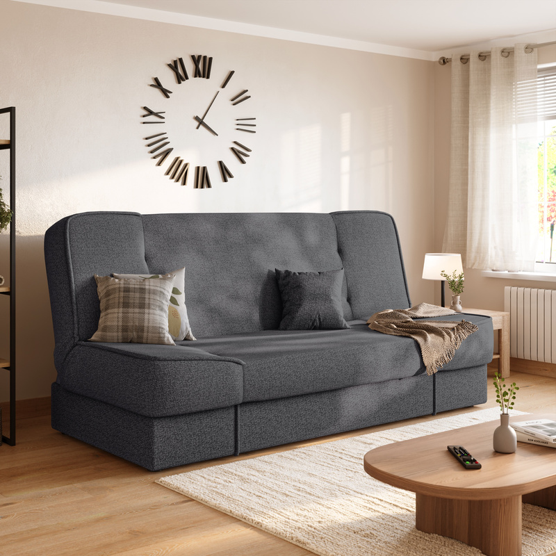 Wersalka rozkładana z funkcją spania do salonu TOLIA szary