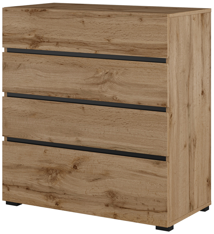 Nowoczesna komoda z szufladami 80 cm CROSS dąb wotan