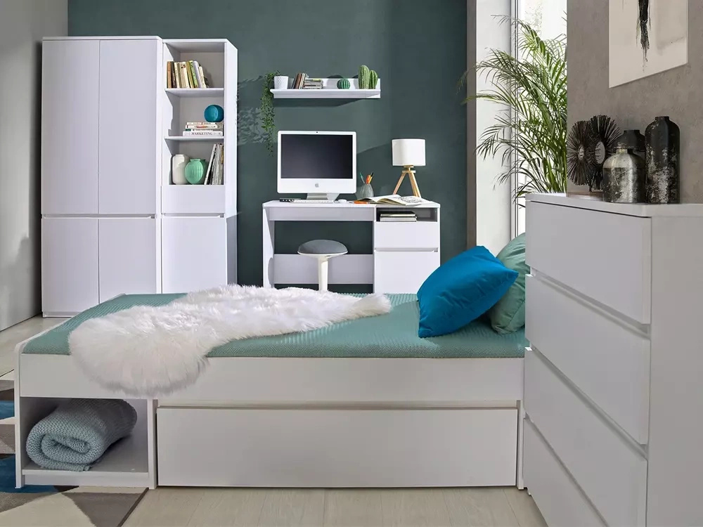 Białe nowoczesne biurko młodzieżowe 120 cm ANETT