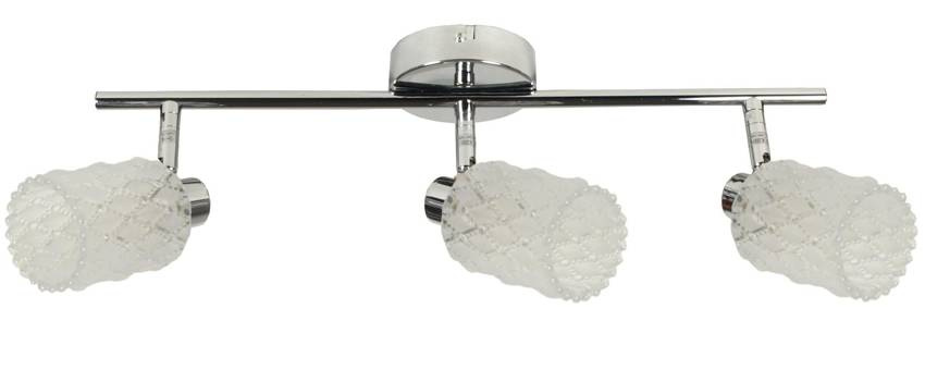 Chromowana listwa sufitowa 3-punktowa do salonu Trans regulowana