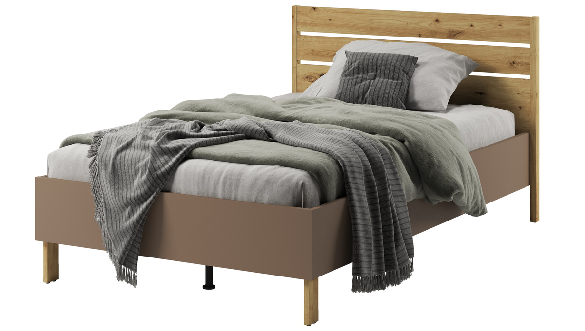 Nowoczesne łóżko młodzieżowe ze stelażem LENNY 120x200 cm