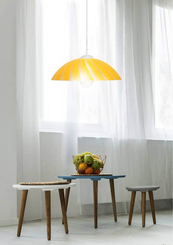 Żółta lampa wisząca sufitowa z regulacją wysokości do salonu KAMILA