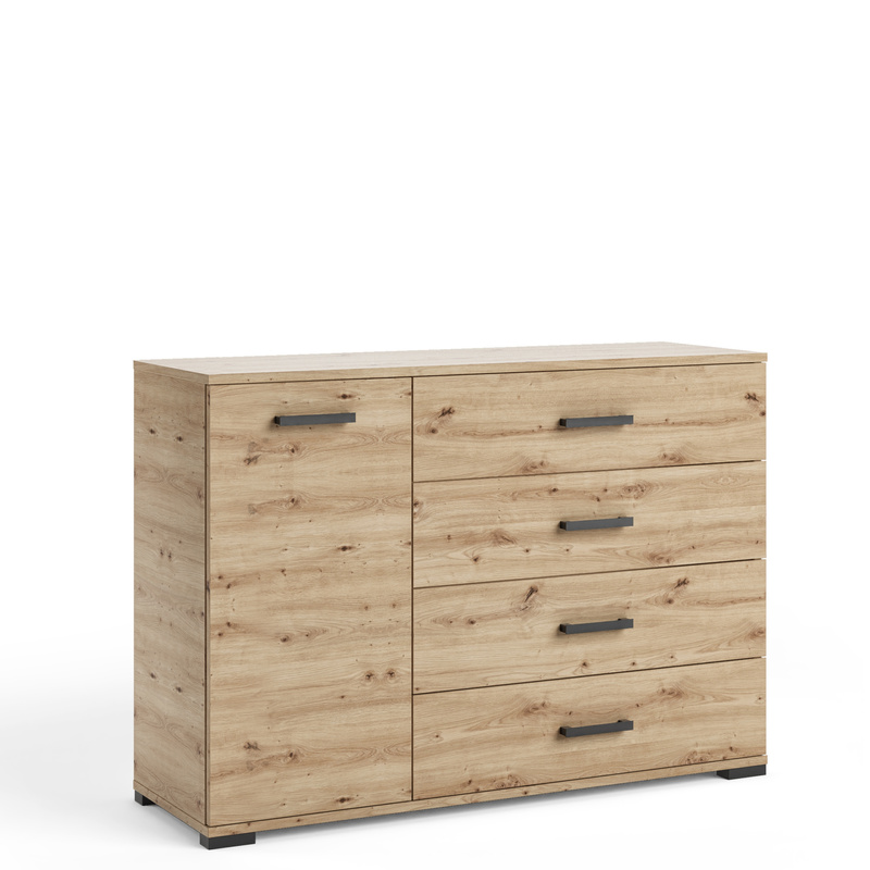 Komoda 120 cm do salonu z szufladami FIORA dąb artisan