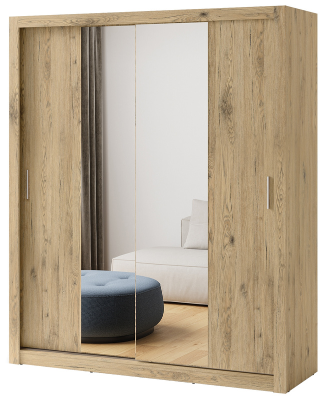 Pojemna szafa przesuwna z lustrem 180 cm półki drążki IDEA