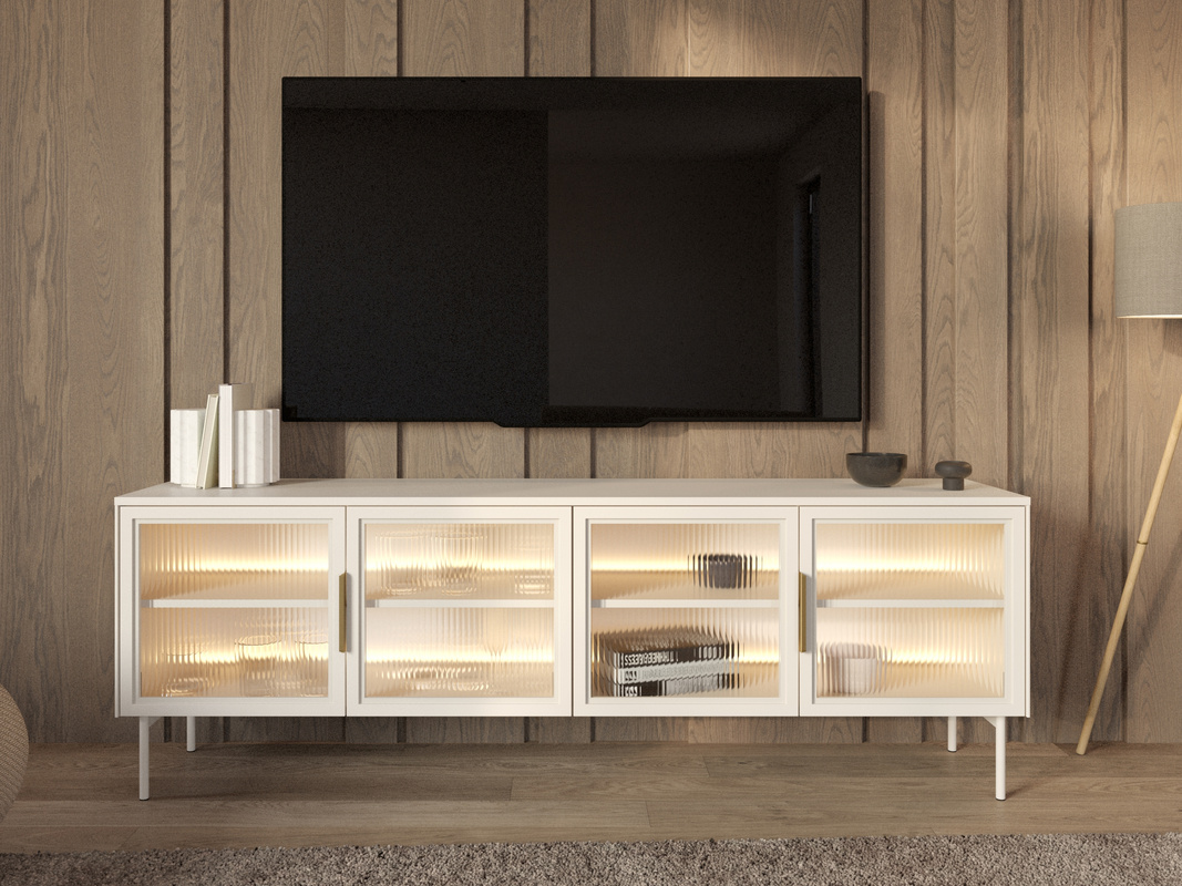 Nowoczesna szafka RTV 180 cm do salonu kaszmir LUANO