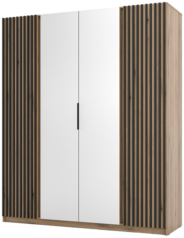 Szafa czterodrzwiowa z lustrem i półkami 200 cm KARAT