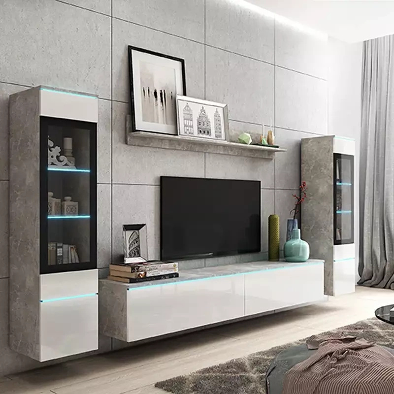 Meblościanka biały połysk beton VELLORE XL