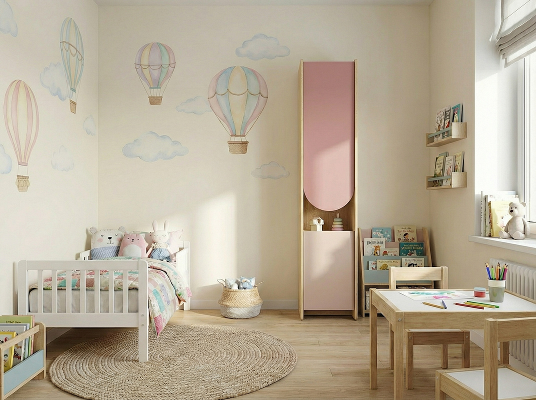 Regał na książki dla dziewczynki do pokoju 43 cm z półkami LOLLIE