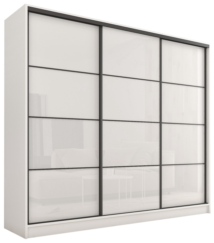 Szafa przesuwna 200 cm biała połysk LOFT