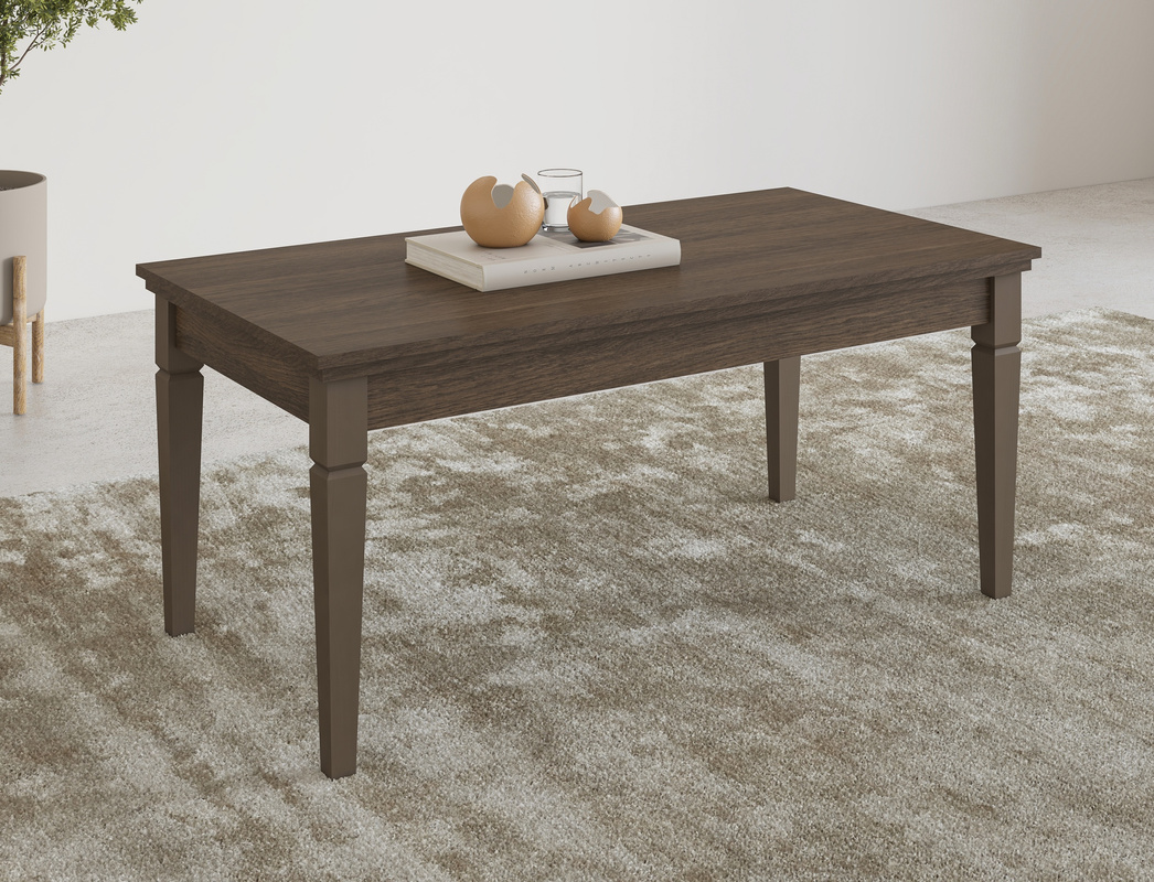 Stolik kawowy 110x60 do salonu IVORIA blat laminat drewniane nogi