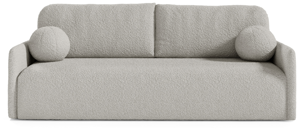 Szara sofa z funkcją spania boucle CLOUD