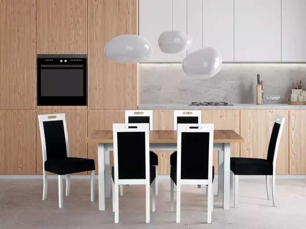 Stół rozkładany do jadalni z krzesłami