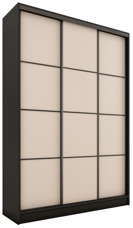 Beżowa trzydrzwiowa szafa przesuwna 150 cm LOFT MAX