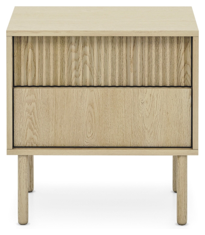 Stolik nocny do sypialni z szufladami TAMORIS dąb cremona