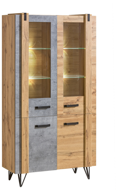 Loftowa witryna na książki do salonu LOSTI