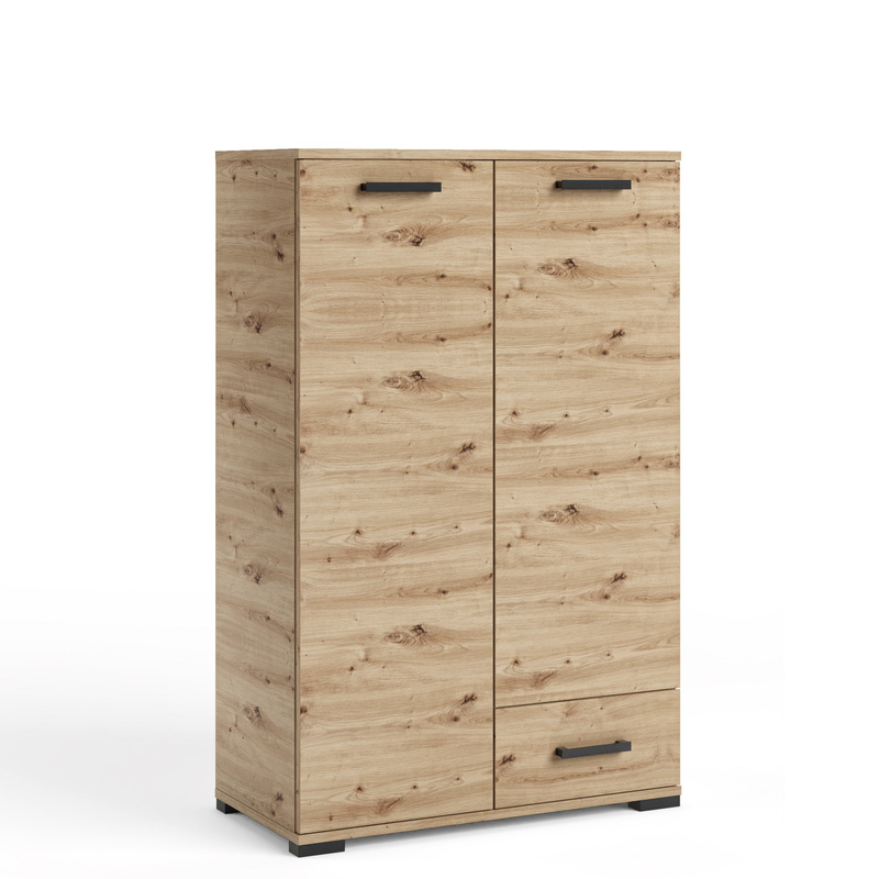 Komoda wysoka 80 cm do salonu dwudrzwiowa FIORA dąb artisan