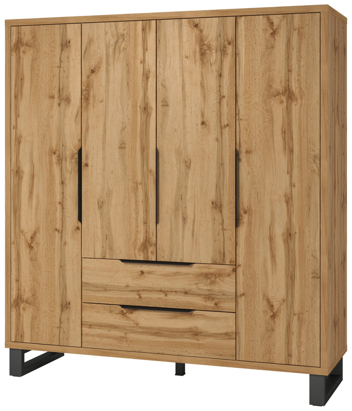 Szafa do sypialni w stylu loftowym z szufladami HALLE S