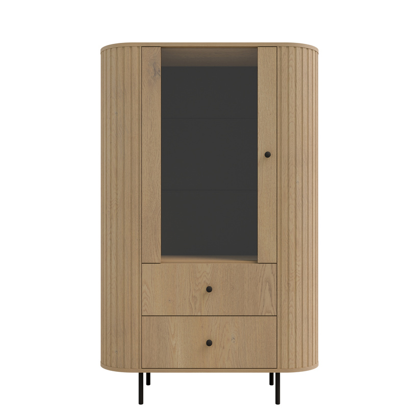 Witryna do salonu 97 cm z szufladami OVENTO dąb cremona