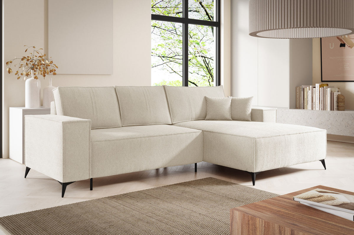 Nowoczesny narożnik do salonu z funkcją spania na nóżkach APOLLO