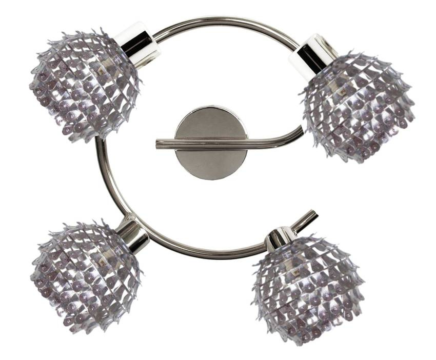 Chromowana lampa sufitowa spirala 4 punktowa do salonu RAVEN