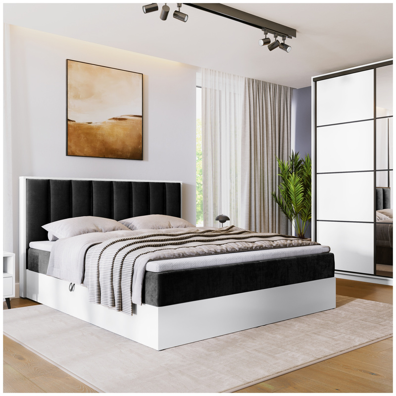 Łóżko kontynentalne 140x200 do sypialni LOFT II z pojemnikiem