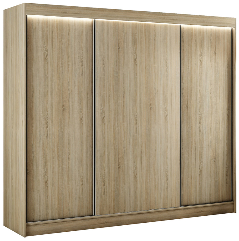 Szafa przesuwna trzydrzwiowa z półkami 250 cm BRANDON