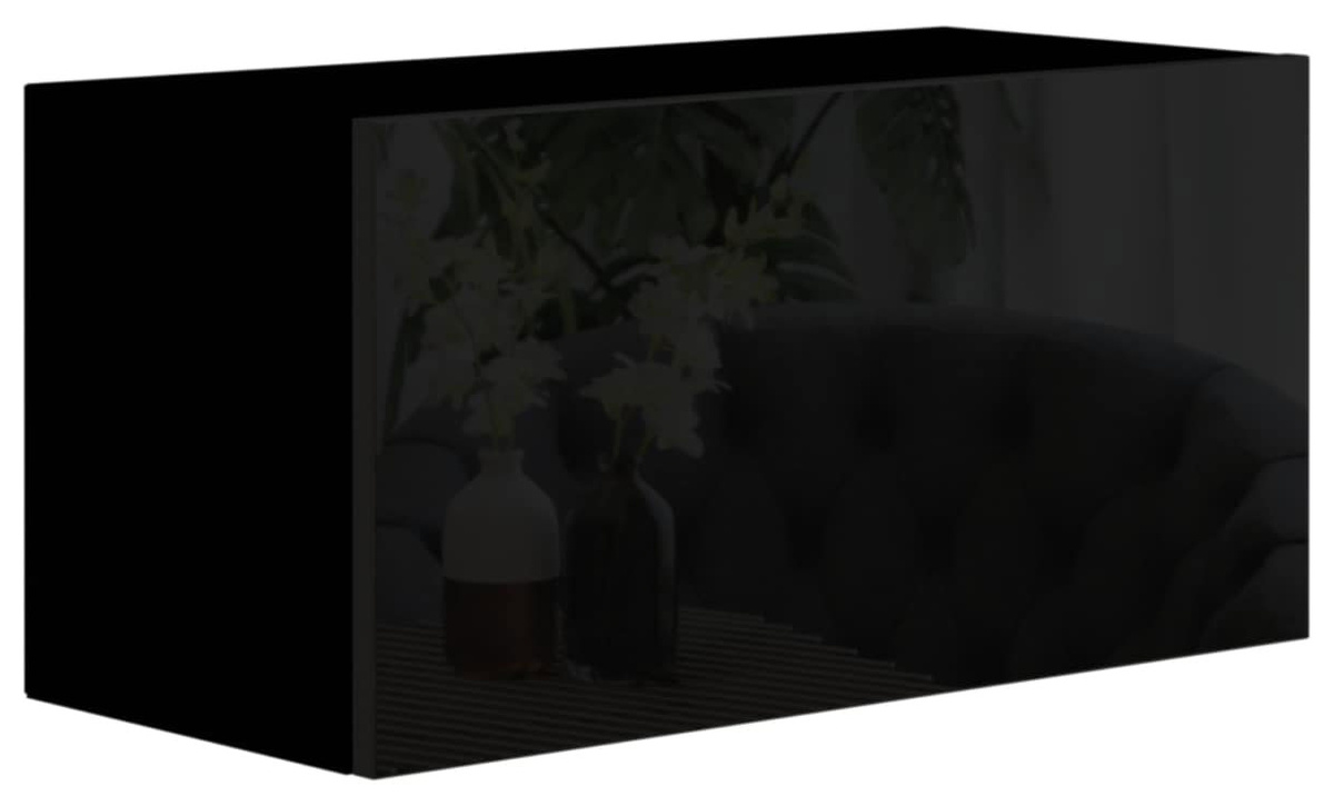 Półka wisząca pozioma czarna PREMIUM