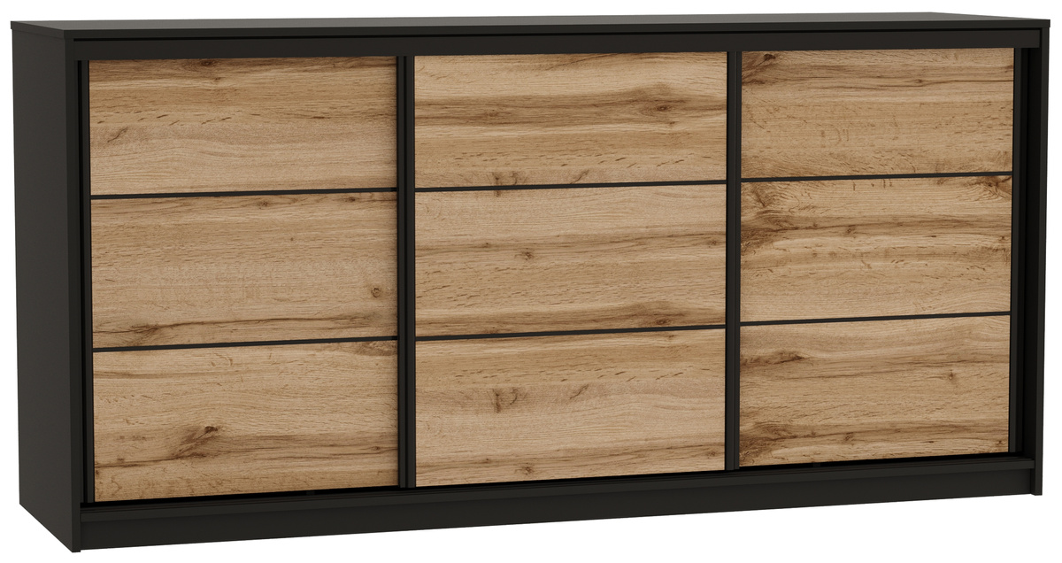 Duża komoda przesuwna z szufladami i drążkiem 200 cm LOFT