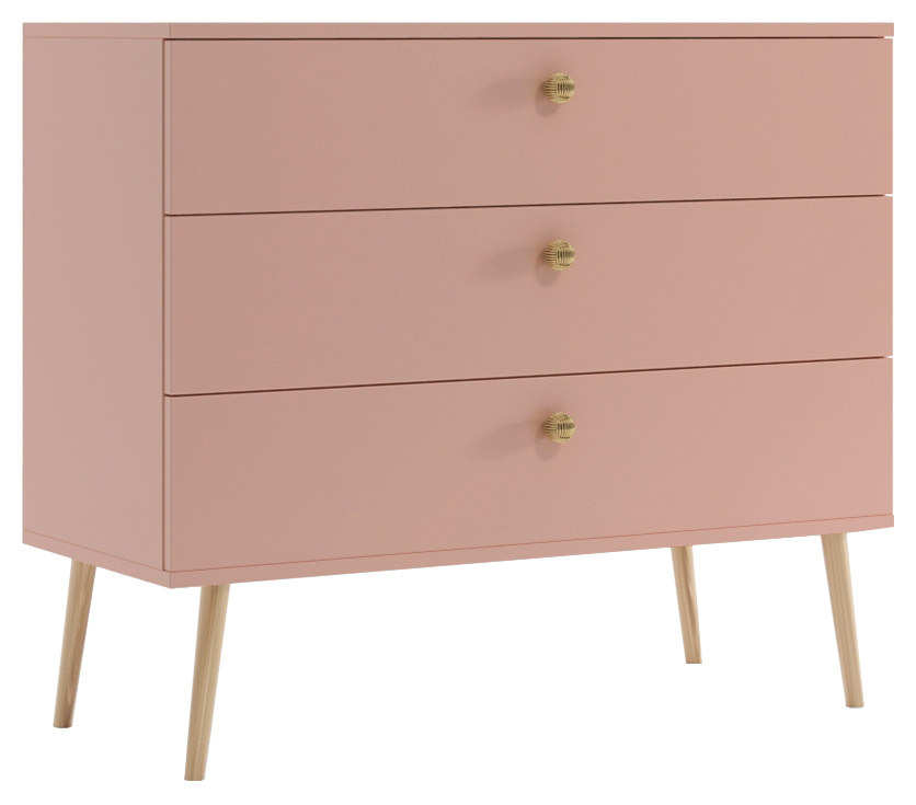 Komoda 100 cm do sypialni BONE z szufladami róż naturalny