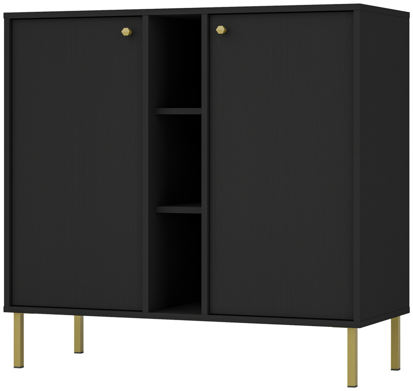 Nowoczesna czarna komoda do salonu 100 cm TOKEN