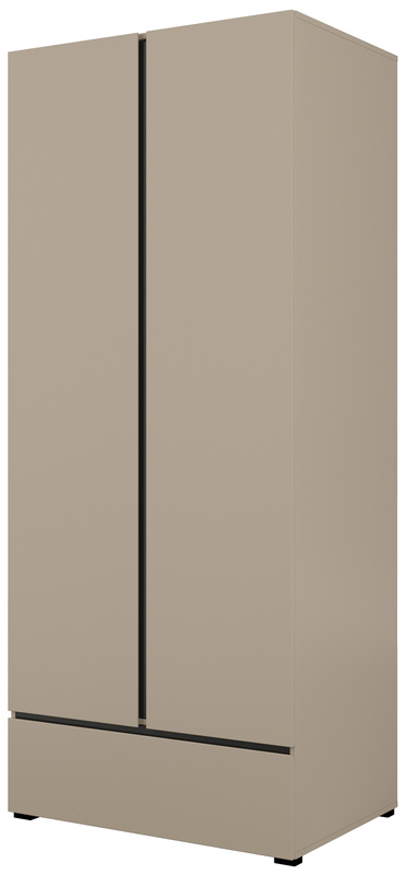 Nowoczesna dwudrzwiowa szafa uchylna 90 cm z szufladą CROSS