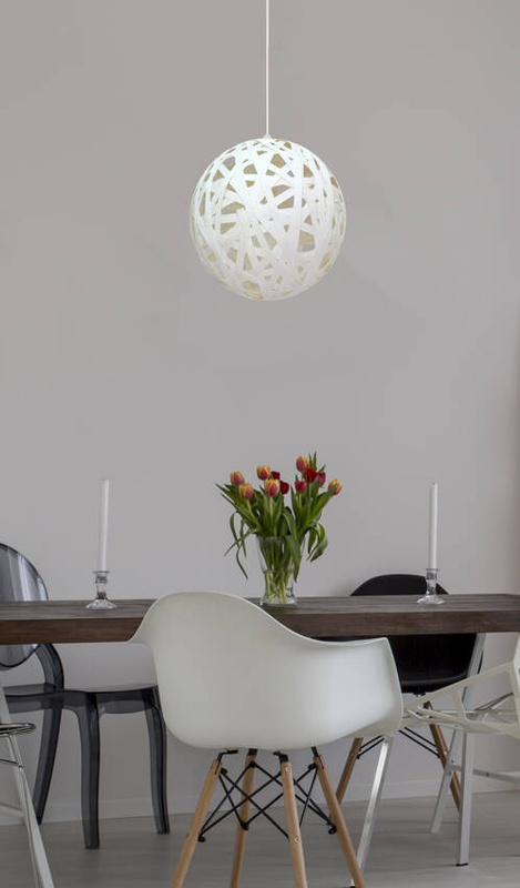 Biała lampa wisząca sufitowa z regulacją wysokości FRIDA 1xE27 40 cm