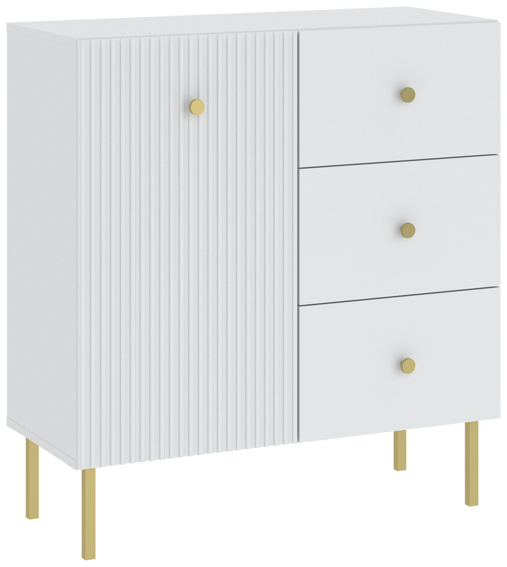 Biała komoda 91 cm do salonu VALTEO z szufladami