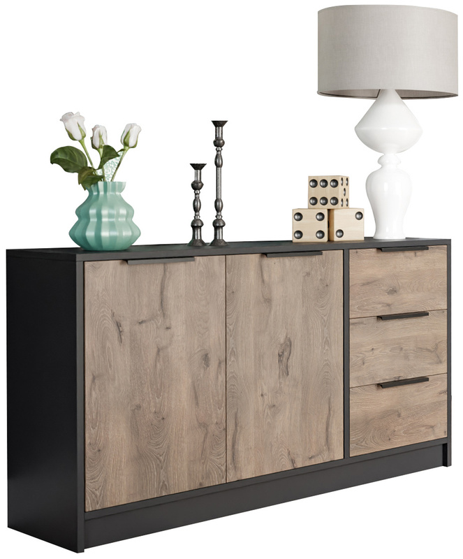 Nowoczesna komoda dwudrzwiowa z szufladami 138 cm LANTE