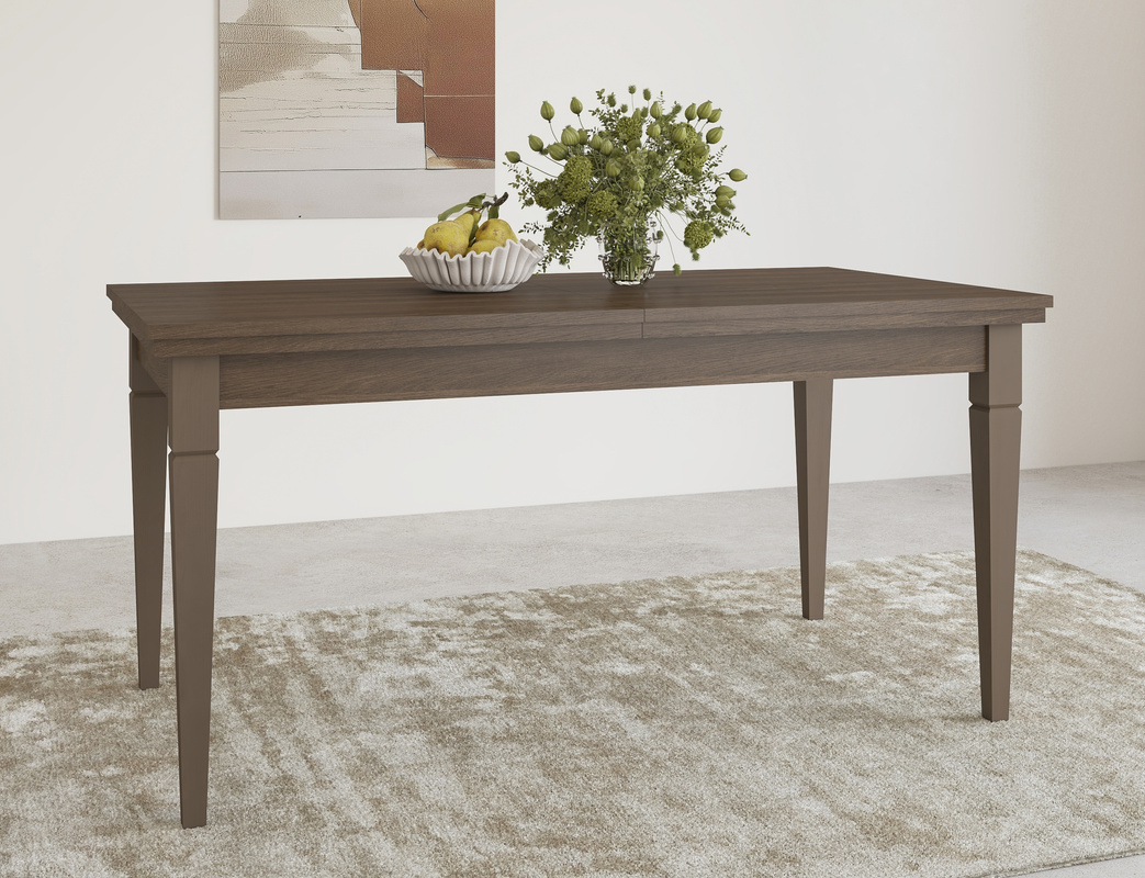 Stół rozkładany 160 cm do jadalni IVORIA drewniane nogi dąb dunin