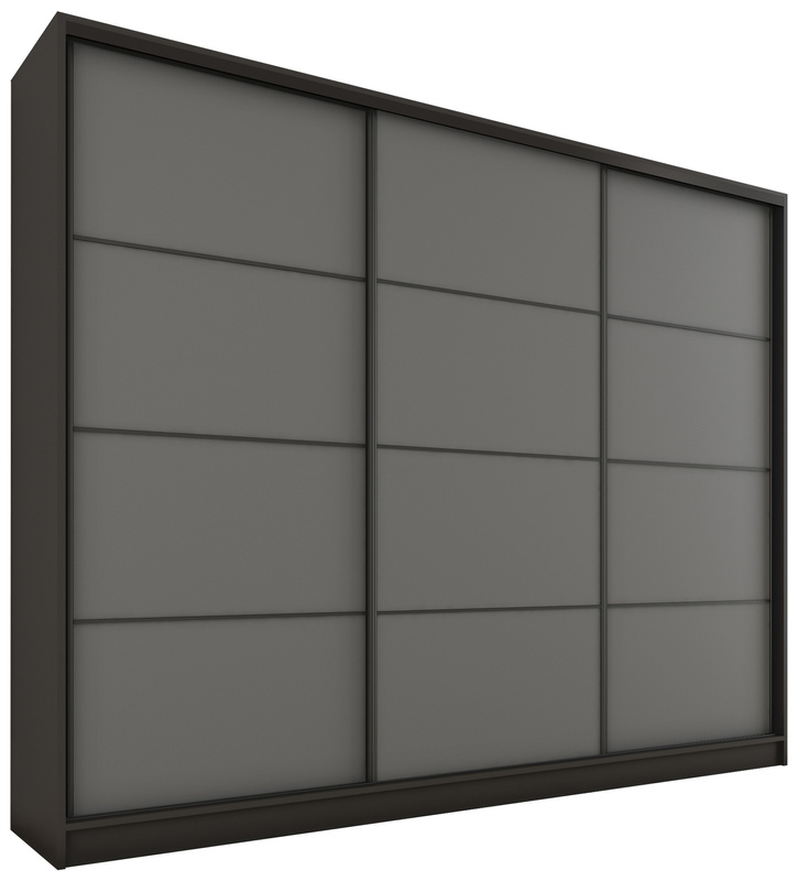 Duża grafitowa szafa przesuwna 280 cm do sypialni LOFT MAX