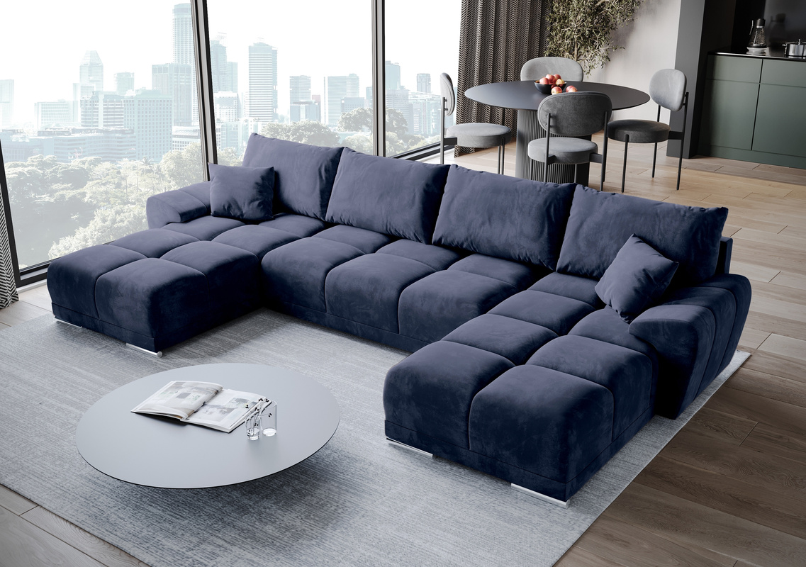 Rozkładana kanapa narożna z funkcją spania NUBES monolith