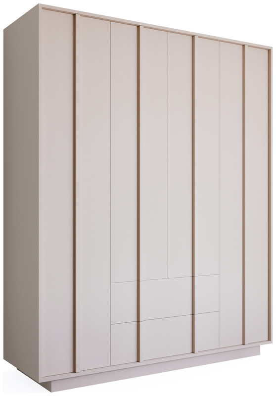 Szafa z szufladami 160 cm LEXA kaszmir lamele drążek półki