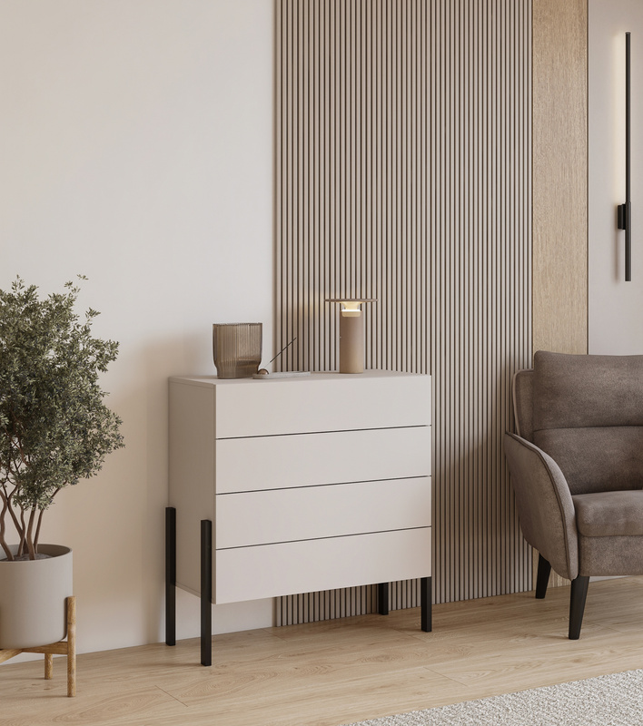 Komoda 80 cm z szufladami do sypialni kaszmir JUKON