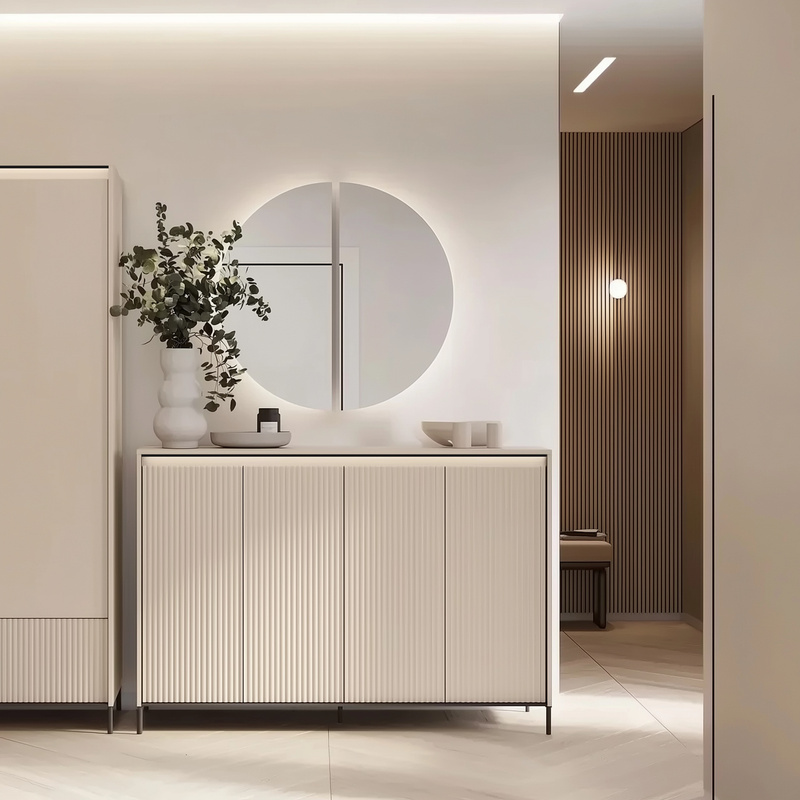 Lustro ścienne do przedpokoju 90 cm x 90 cm z oświetleniem