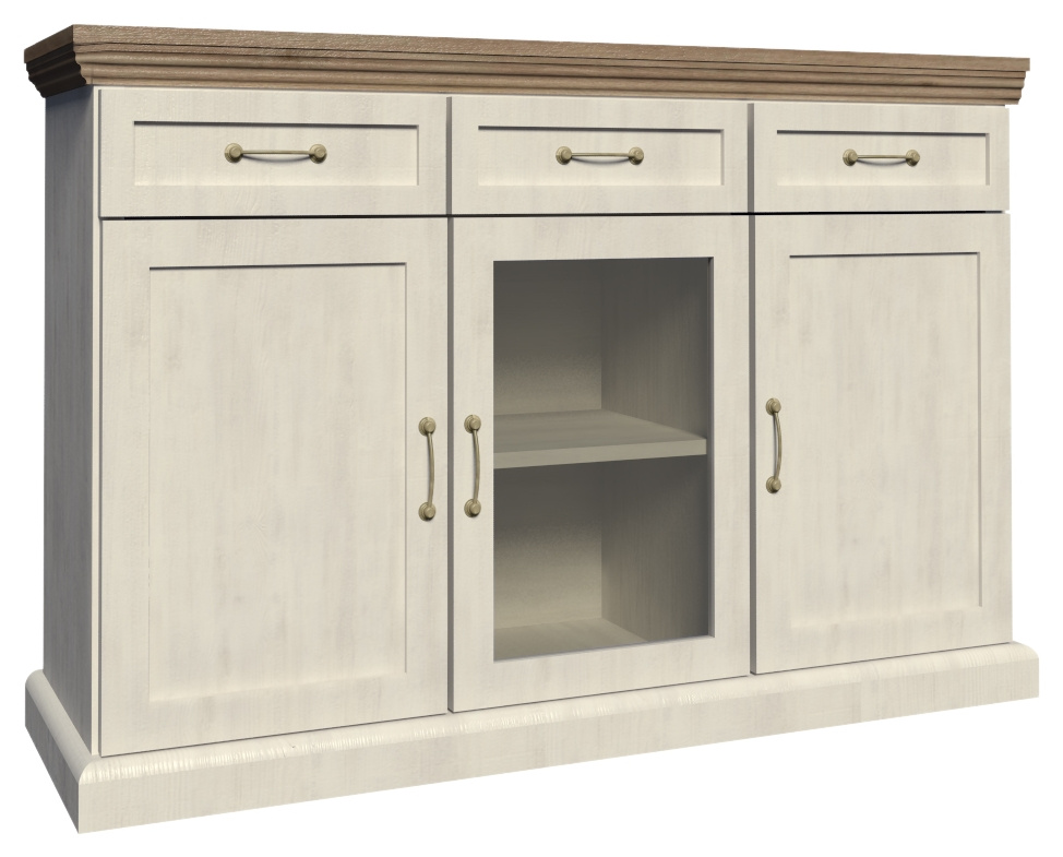 Komoda z witryną drzwi szuflady ROZANO