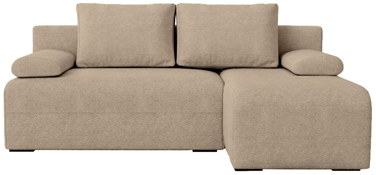 Brązowy narożnik z funkcją spania do salonu boucle ERNEST