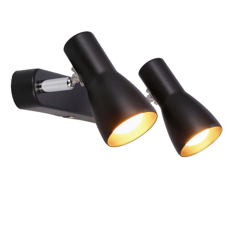 Czarna lampa sufitowa listwa 2-punktowa do salonu PICARDO metal