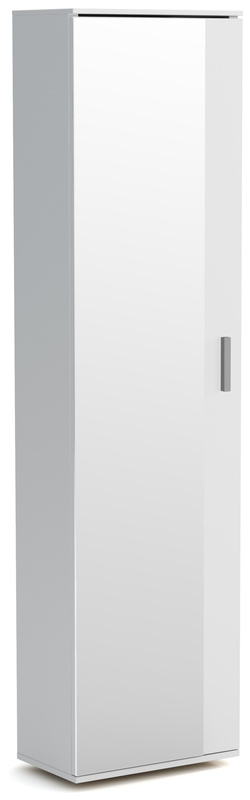 Wysoka biała szafa do przedpokoju z lustrem 50 cm JOVITA