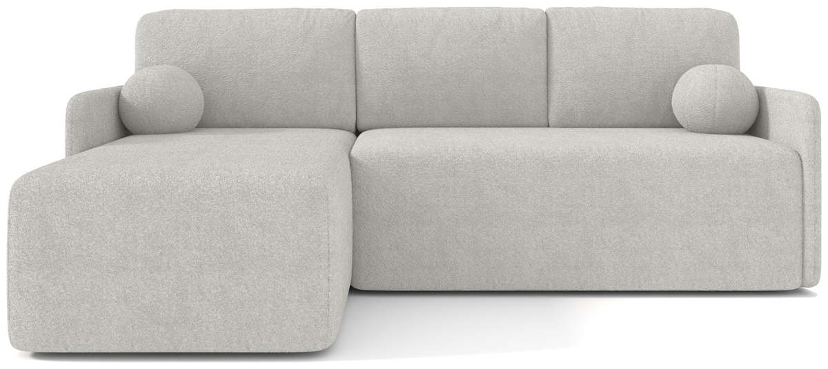 Szary narożnik z funkcją spania i pojemnikiem do salonu CLOUD