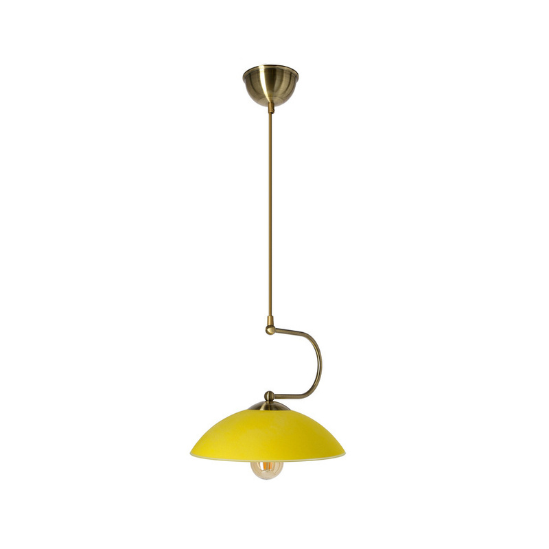 Brązowa lampa wisząca regulowana vintage do salonu LIDO E27